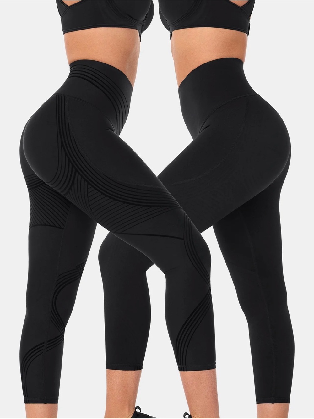 Fanka Body Sculpt 7/8 Leggings 2.0 Women’s L/8 Black Reversible Wear Compression